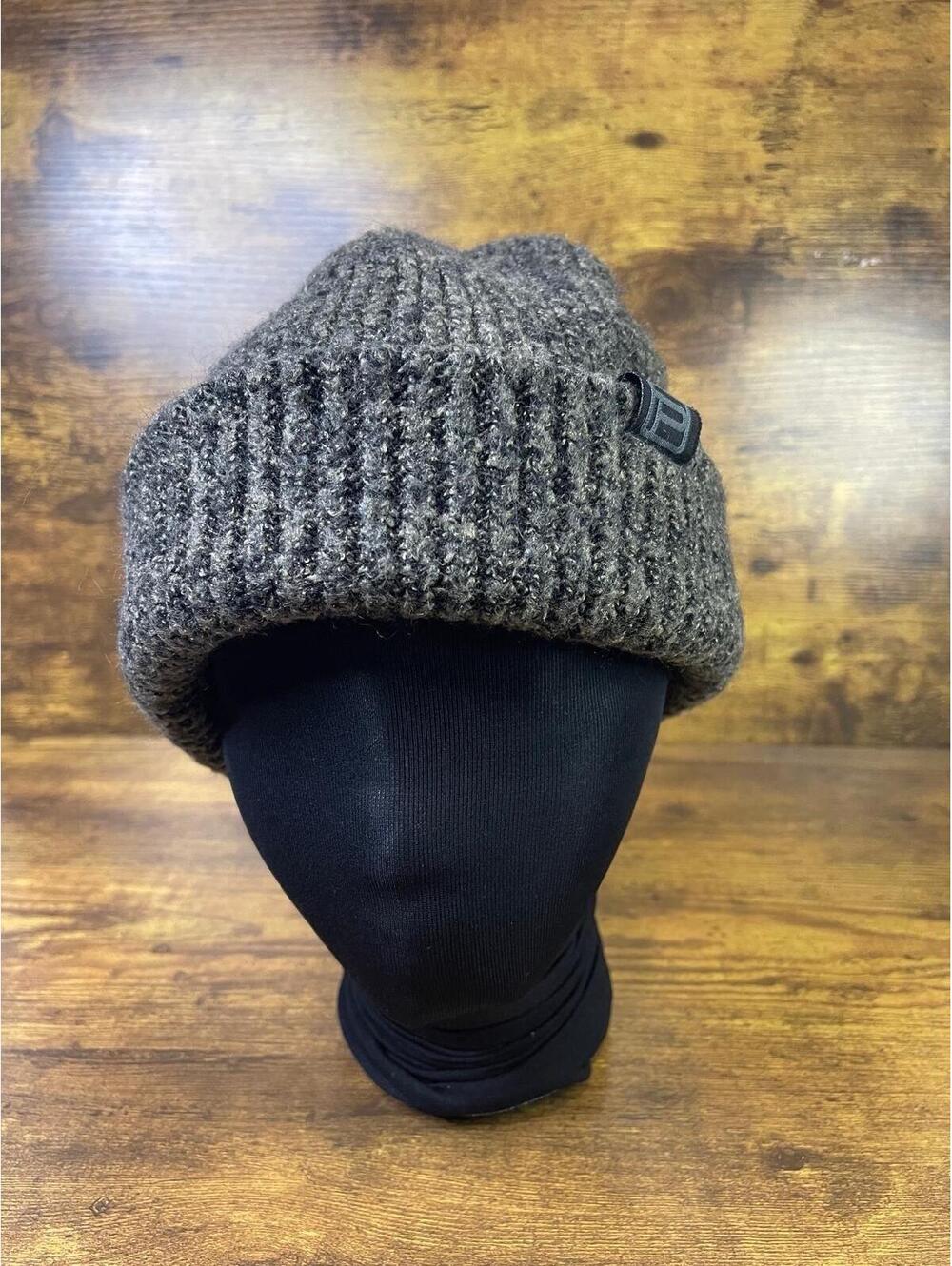 PISTIL GRAY BLACK RIBBED CUFFED KNIT BEANIE HAT WOMEN'S MEN'S ONE SIZE OS